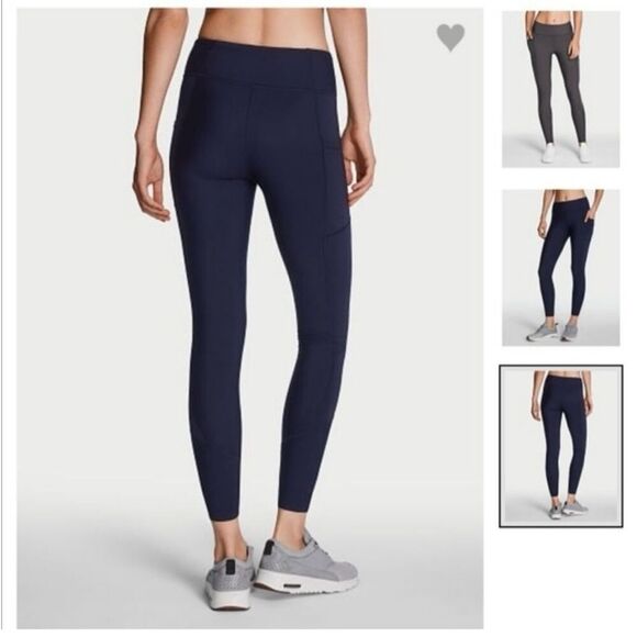 Victorias Secret Navy Blue On Point 2 Pocket Leggings Size XS New - Picture 2 of 7